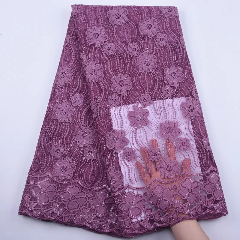 Новейшая темно-фиолетовая фатиновая кружевная ткань 2020 высокое качество