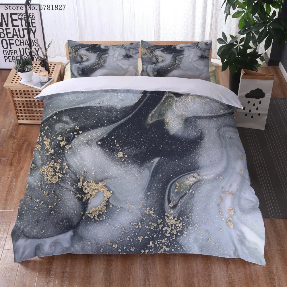 

2/3 Pieces Colorful Psychedelic Abstract Bedding Set Geometric Duvet Cover Marble Oil Painting Bed Cover Set Pillowcase