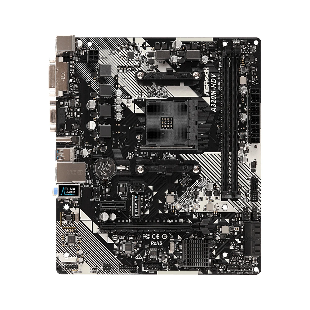 Материнская плата ASROCK A320M HDV R4.0 Micro ATX Socket AM4 DVI DDR4 A320|Материнские платы| |