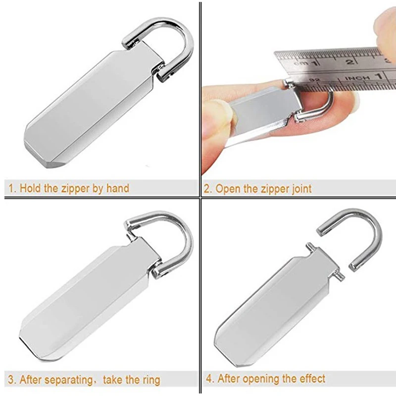 

Detachable Metal Zipper Pullers 3# 5# for Zipper Sliders Head Zippers Repair Kits DIY Sewing Craft Garment Bags Accessories 5pcs