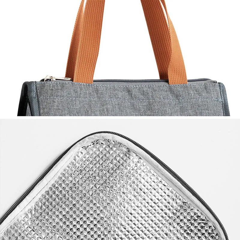 

Lunch Cooler Bag Bento Box Container Portable Meal Prep Carrier Zipper Insulated Thermal Picnic Snack Food Tote Bags for Kids