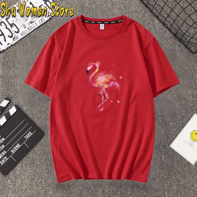 Футболка женская в стиле Харадзюку милая стильная рубашка с принтом розового