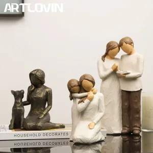 Фигурка собаки ARTLOVIN, скульптура собаки из смолы, ручная роспись, подарок на день Святого Валентина, подарок для мамы