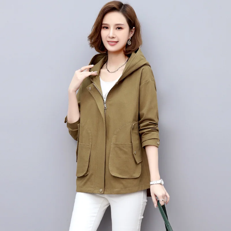 

Женская короткая куртка с капюшоном, Свободный Топ в Корейском стиле в стиле бойфренда, универсальная куртка на весну и осень, 2021