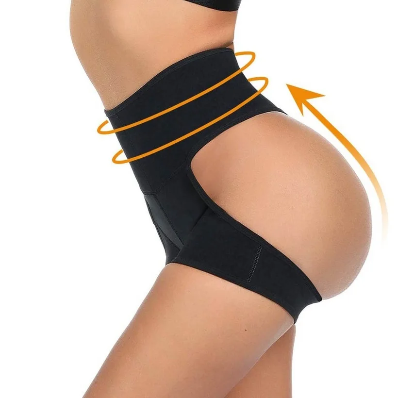 

Women Sexy Exposed Buttocks Shaping Pants Control Abdomen Leggings Solid Color Comfort Panties Lady Raise Buttocks Underwear