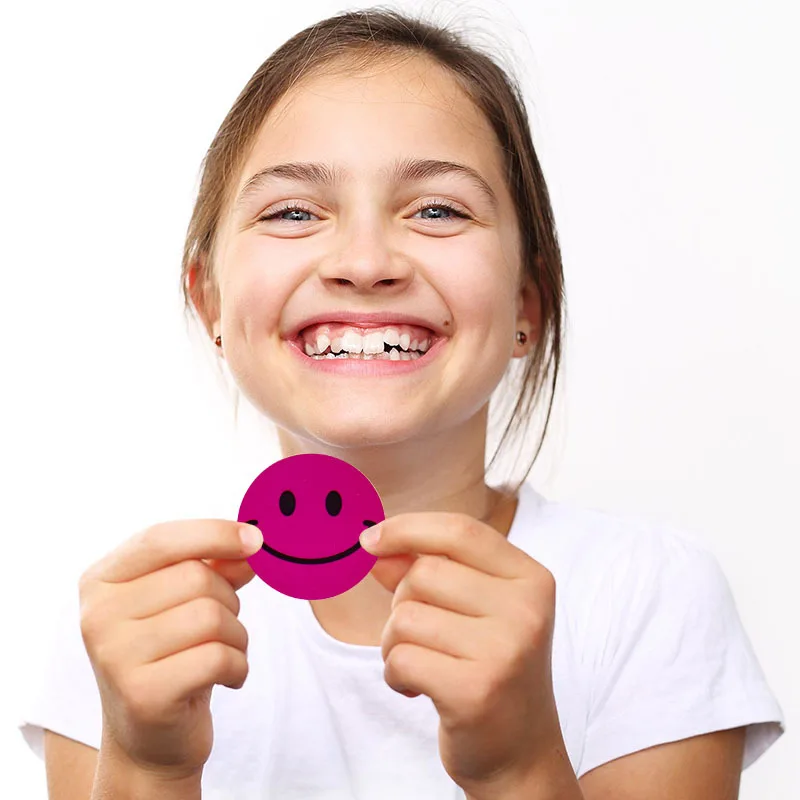 500 шт./упак. смайлик СТИКЕРЫ розового и фиолетового цветов цвет зеленый синий