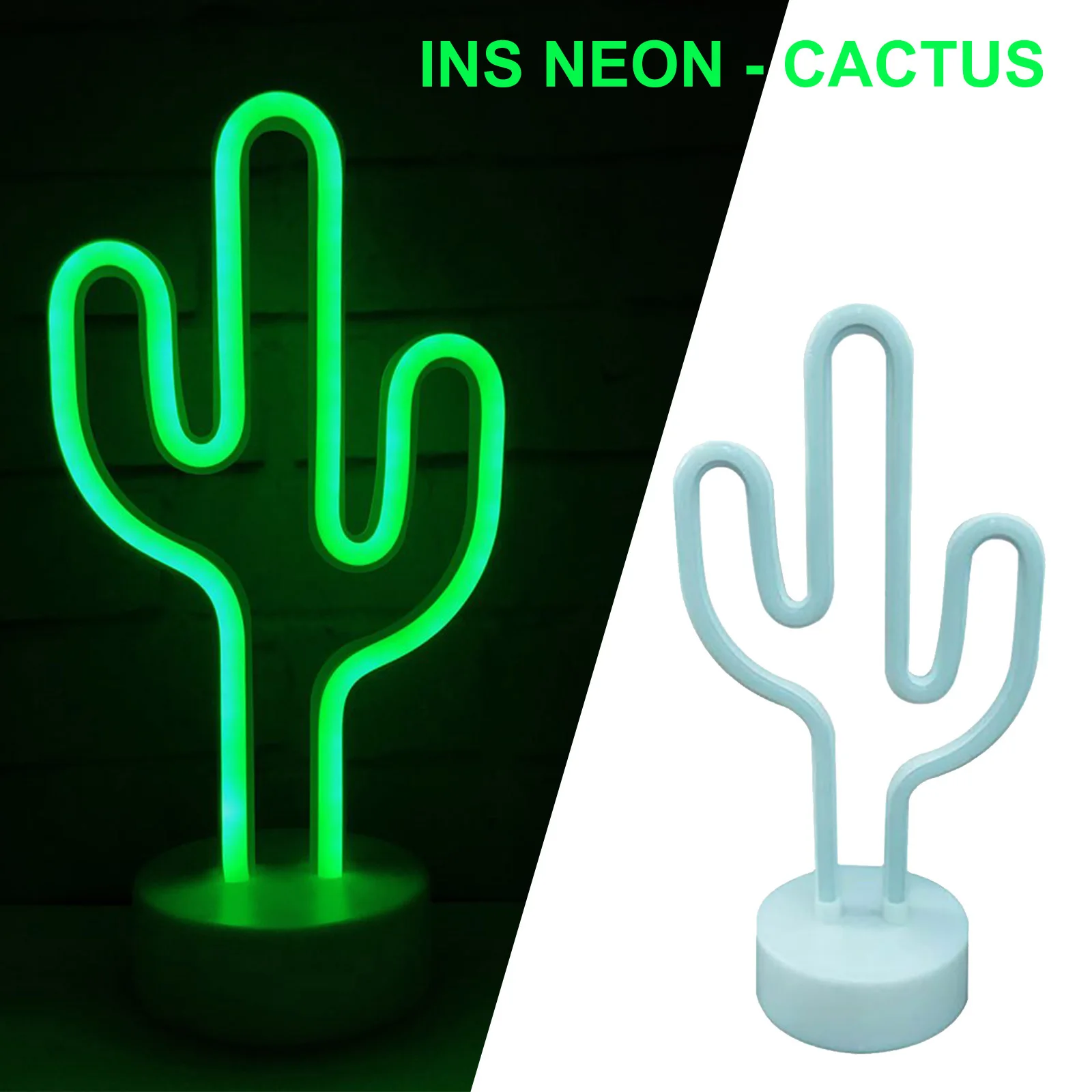 

Cactus Neon Sign LED Lights with Holder Base USB Charging Battery Cactus Lights for Kids Room Home Dorm Decor