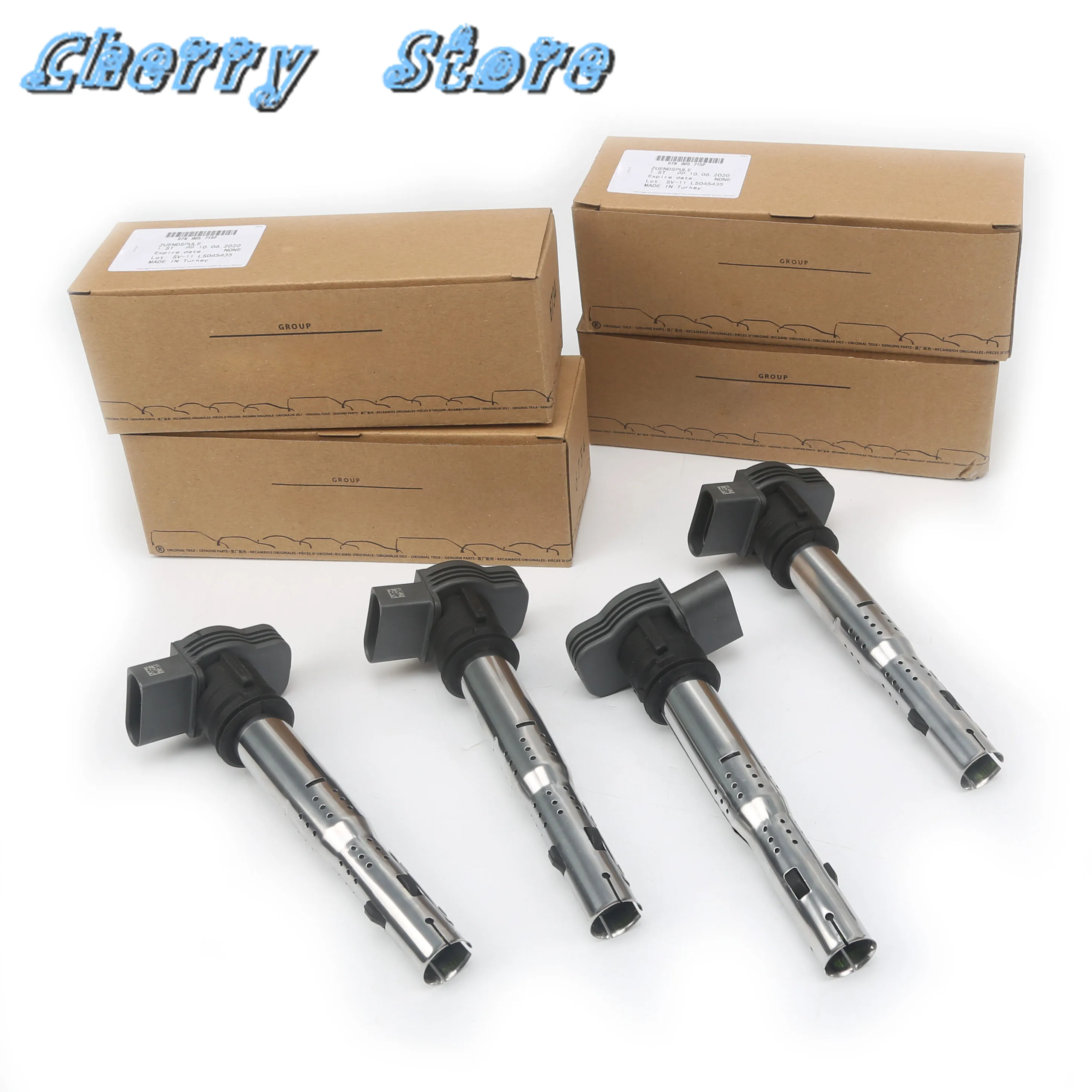 Новинка 4 шт. катушки зажигания 07K 905 715 F для VW Jetta Golf Passat Tiguan CC Audi A4 A6 A8 TT Q3 Q5 R8 2.0L