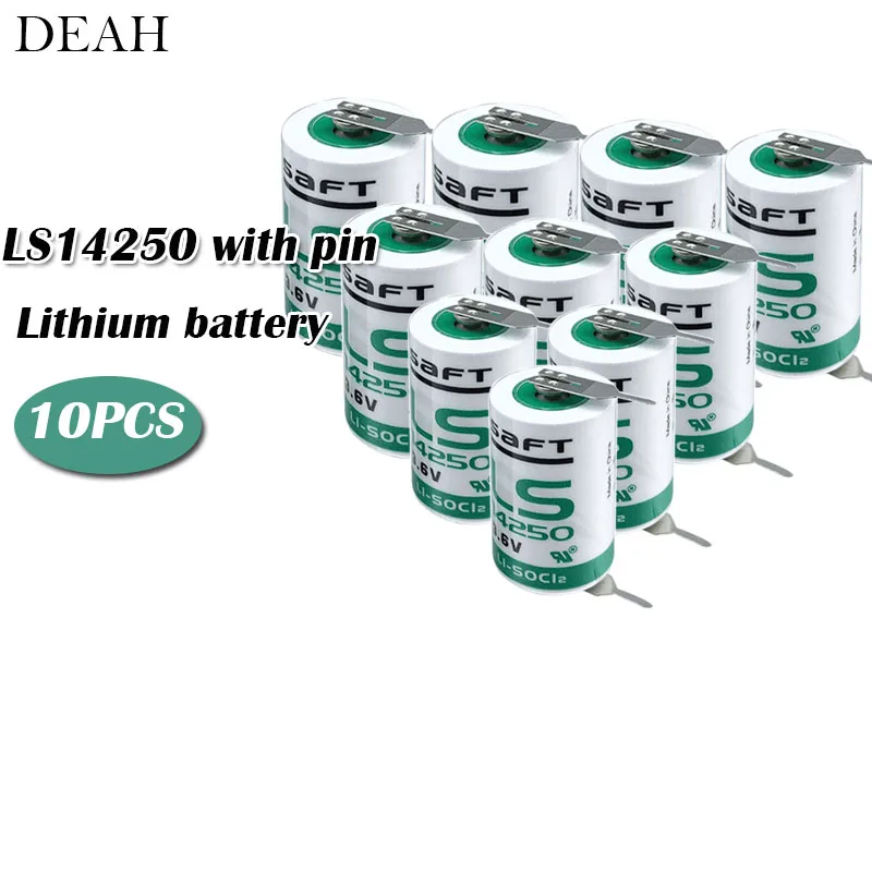 10 шт./лот САФТ v-образной КРЕПЕЖНОЙ ПЛАСТИНОЙ LS 14250 LS14250 14250 3,6 V 1/2 АА 1/2AA основная батарея LS14250 литиевая батарея plc с булавками
