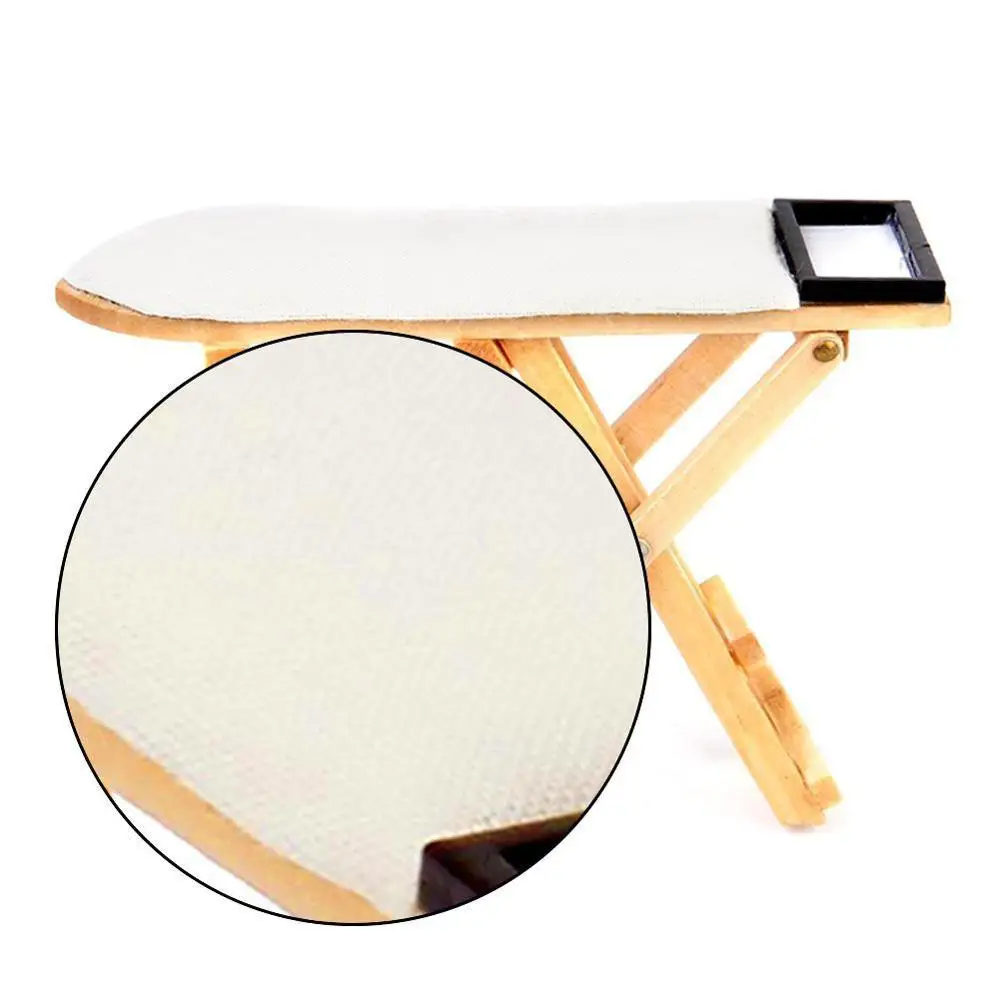

Dollhouse Mini Craft White Wood Ironing Board Scene Furniture Dollhouse Board Toy Ironing Miniature Only Accessories G7Q4