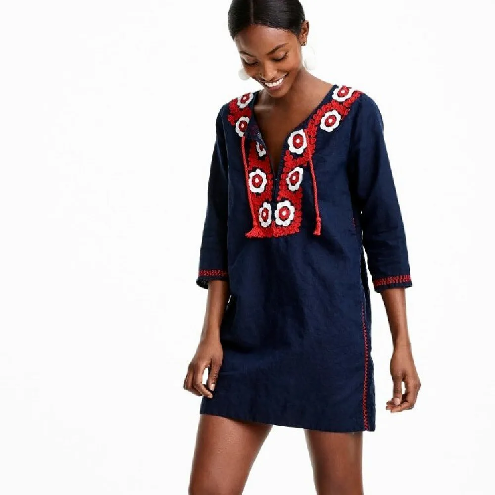 Пляжная накидка с вышивкой 2021 купальный костюм Женская туника для пляжа