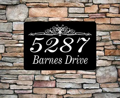 

Personalized Home Address Sign Aluminum Custom House Metal Sign Number Plaque