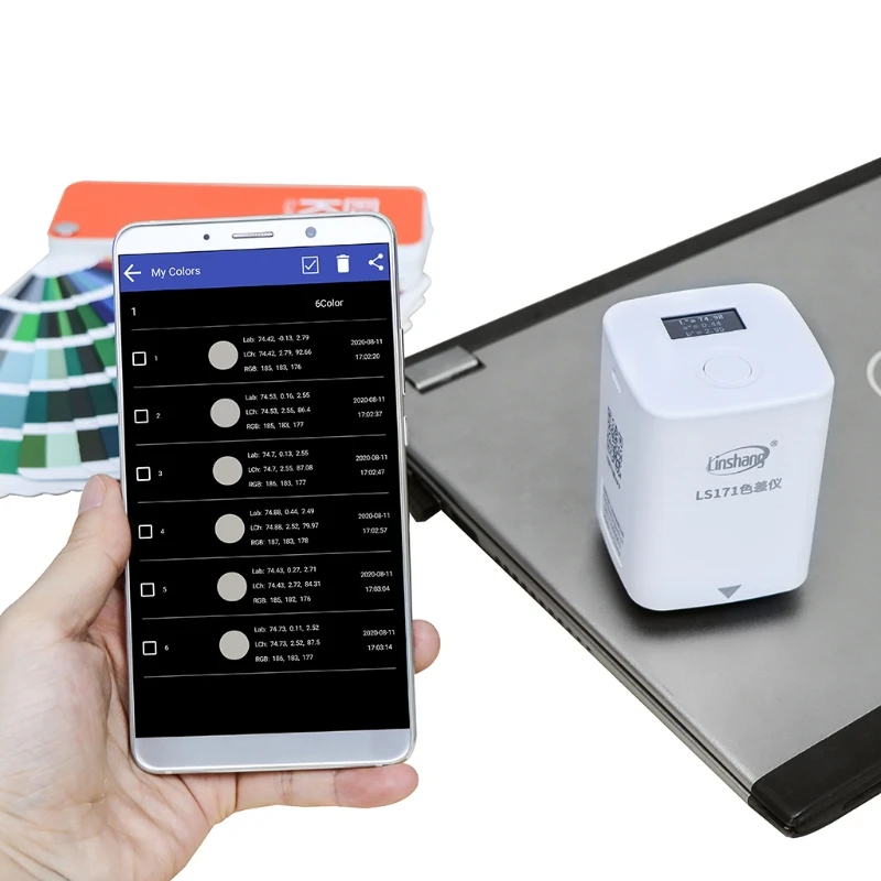 

J2FB LS171 Mobile Phone APP Portable Colorimeter Color analyzer with Screen Digital Precise LAB Color Meter Tester 8mm