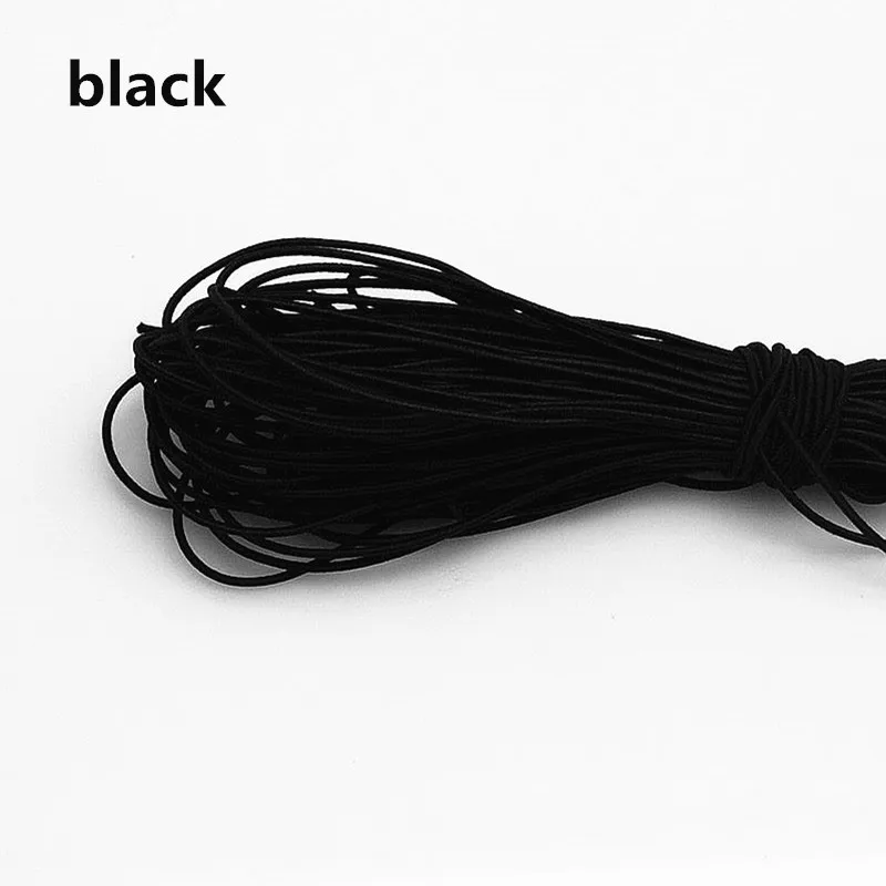 black 10 yardsHigh-Elastic 1mm Colorful Round Elastic Band Round Elastic Rope Rubber Band Elastic Line DIY Sewing Accessories AA7678 - Цвет: black