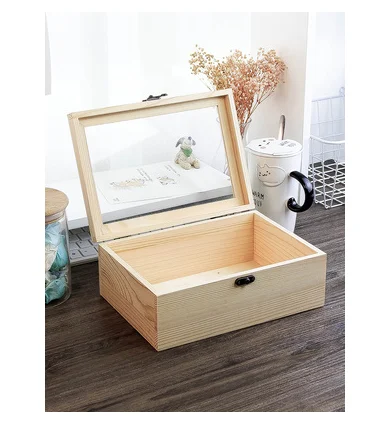 ZAKKA стильная деревянная коробка стеклянная коробка/цветная коробка настольная коробка для хранения офисная дальность