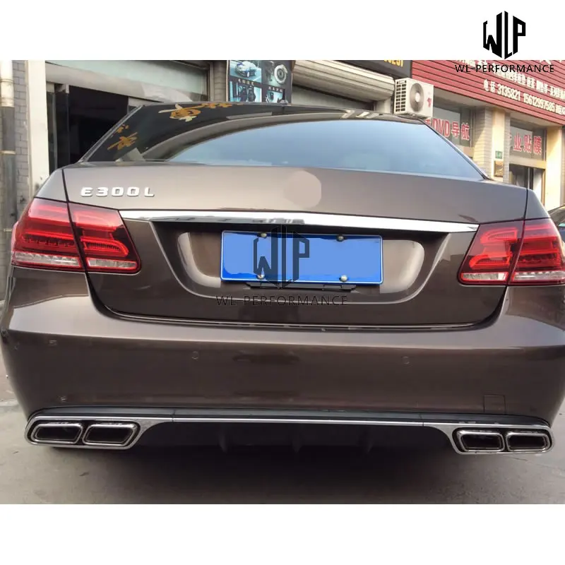 W212 Amg стильный задний диффузор для губ из углеродного волокна с хвостовыми трубами, автомобильный Стайлинг для Mercedes-Benz E Class, автомобильный комплект для кузова