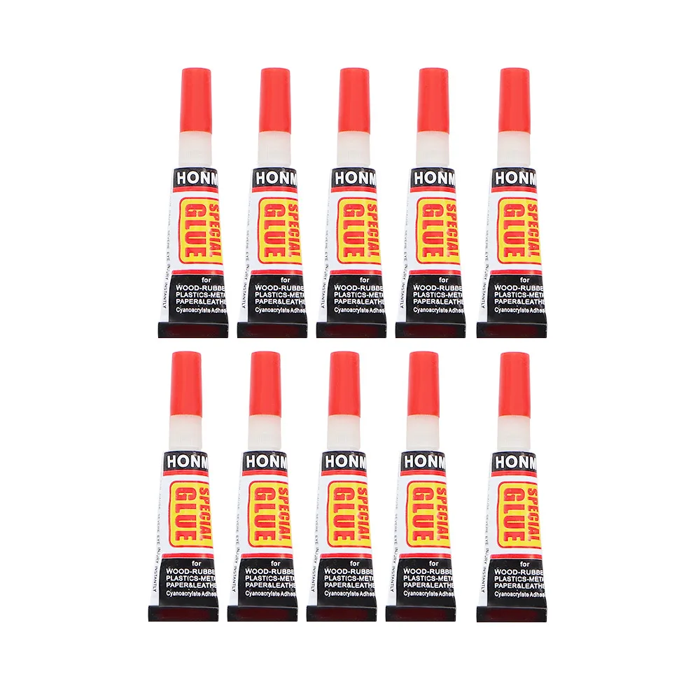 

10pcs Liquid Super Glue 502 Instant Strong Bond Leather Wood Rubber Metal Glass Cyanoacrylate Adhesive Stationery Store Nail Gel