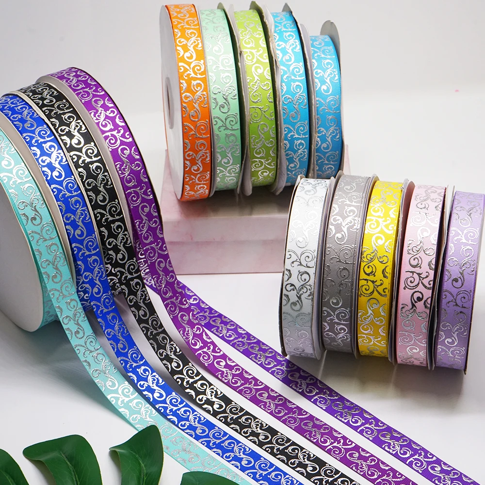 Лента из фольги бесплатная доставка 7/8 дюйма 50 ярдов одноцветная Серебряная