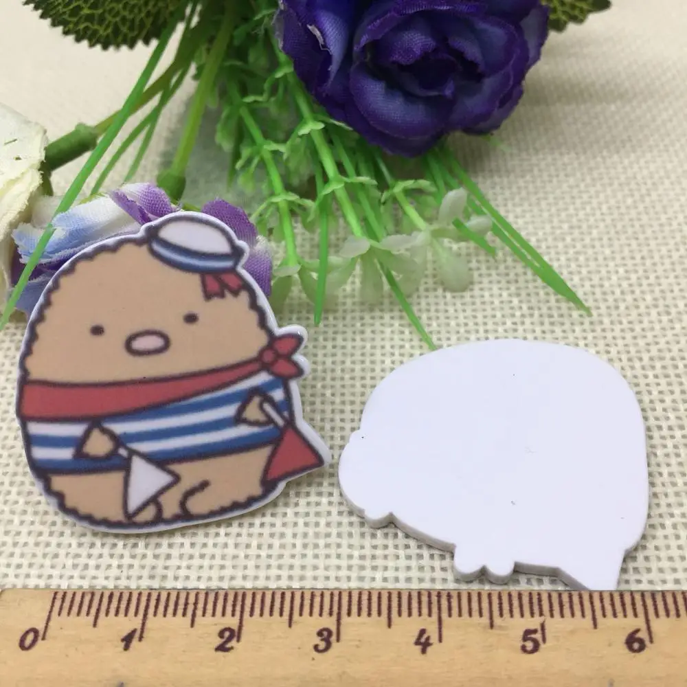 10 шт/лот японский мультфильм DIY милый девочка Праздничное оформление дома ремесла плоские пластмассовые резиновые аксессуары для волос ремесла