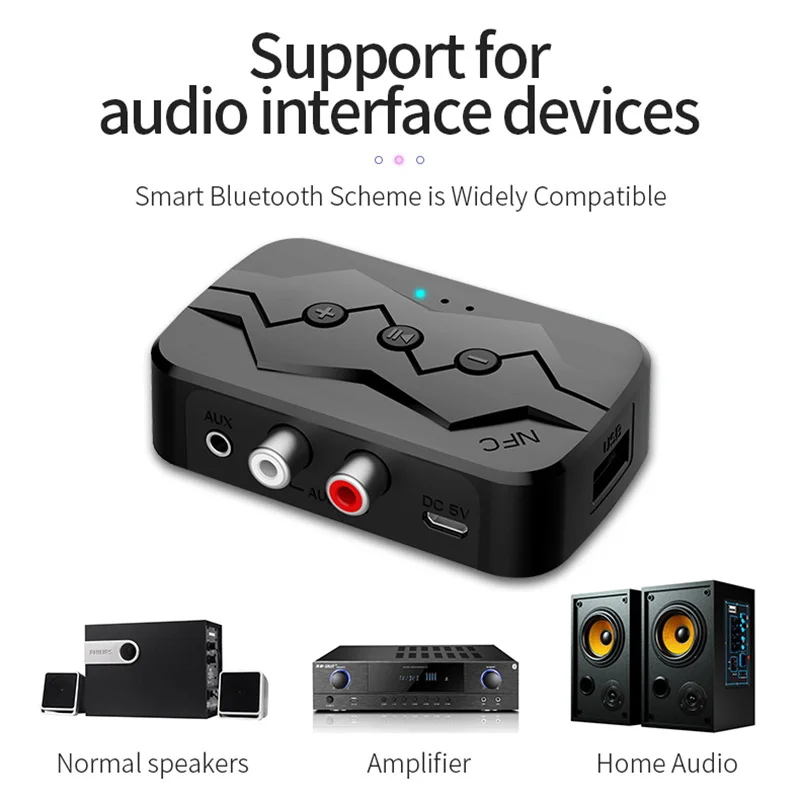 Bluetooth-совместимый аудиоприемник передатчик 3 5 мм AUX-разъем USB-адаптер