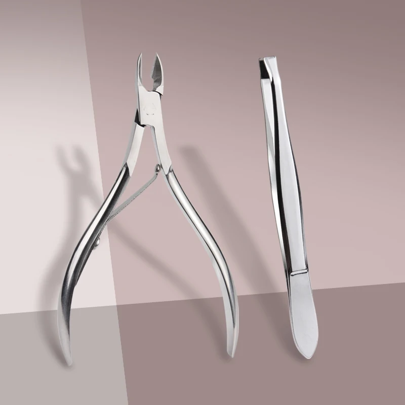 Two Set Professional Stainless Steel Cuticle Nipper Clipper Pedicure Plier Cutter Beauty Nail Tools Rubber Casing 501-8717 | Красота и