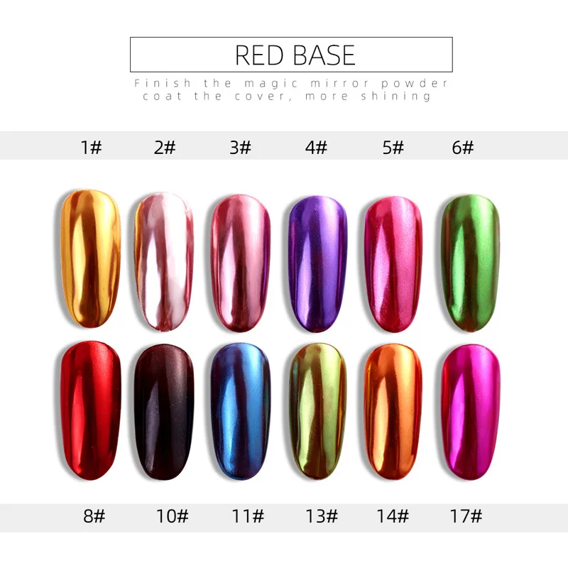 Лучший дизайн ногтей зеркальный пигмент порошок блеск Dip УФ гель лак Декор