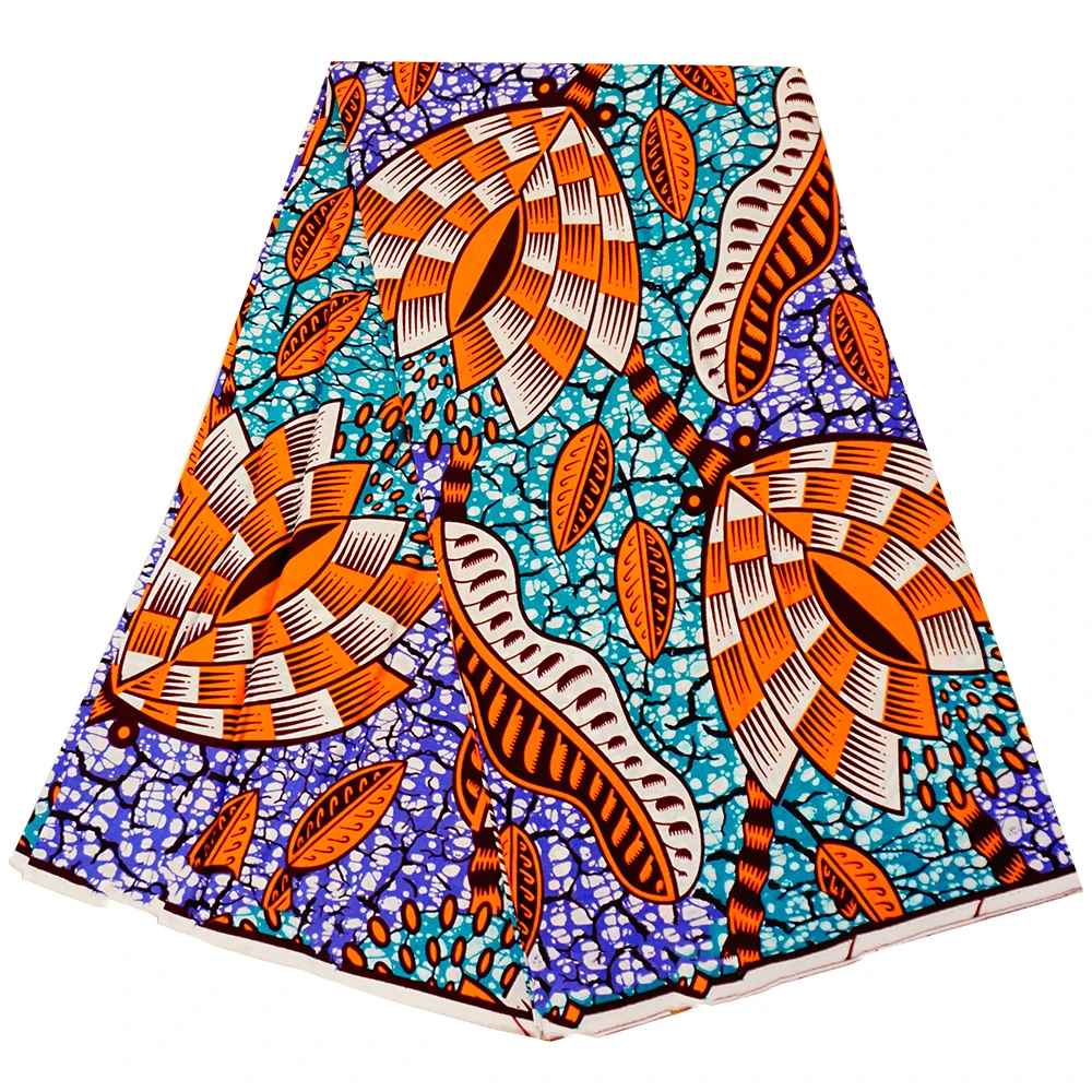 

Африканская ткань Вощеная Печать Хлопок 100% Анкара ткань Африканская настоящая Вощеная печать ткань для швейного платья 2021 модный дизайн