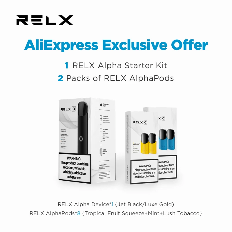 RELX сигареты вейп вэйп электронная сигарета Alpha Vape E Cig Jet черный/роскошный золотой