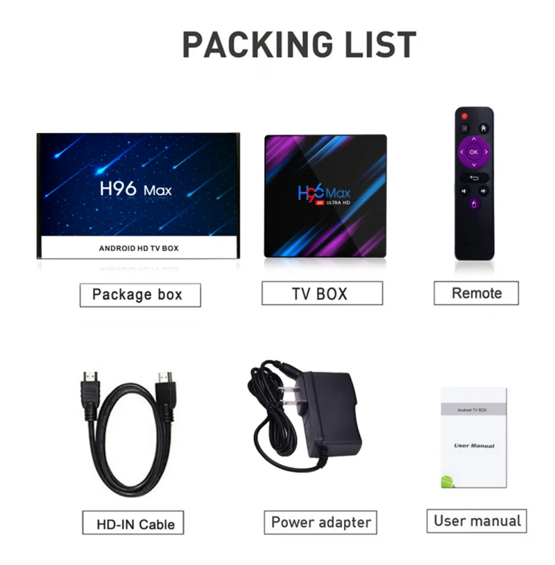 5 шт. H96 Max 3188 4gb 64gb Android ТВ коробка 10 Смарт 2 4 г/Wi-Fi ГГц Wi-Fi HDR 4K H.265 Гб оперативной