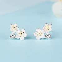 noble yellow rhinestone plum blossom earrings women 2021 korean fashion jewelry wedding dress girls elegant set accessories