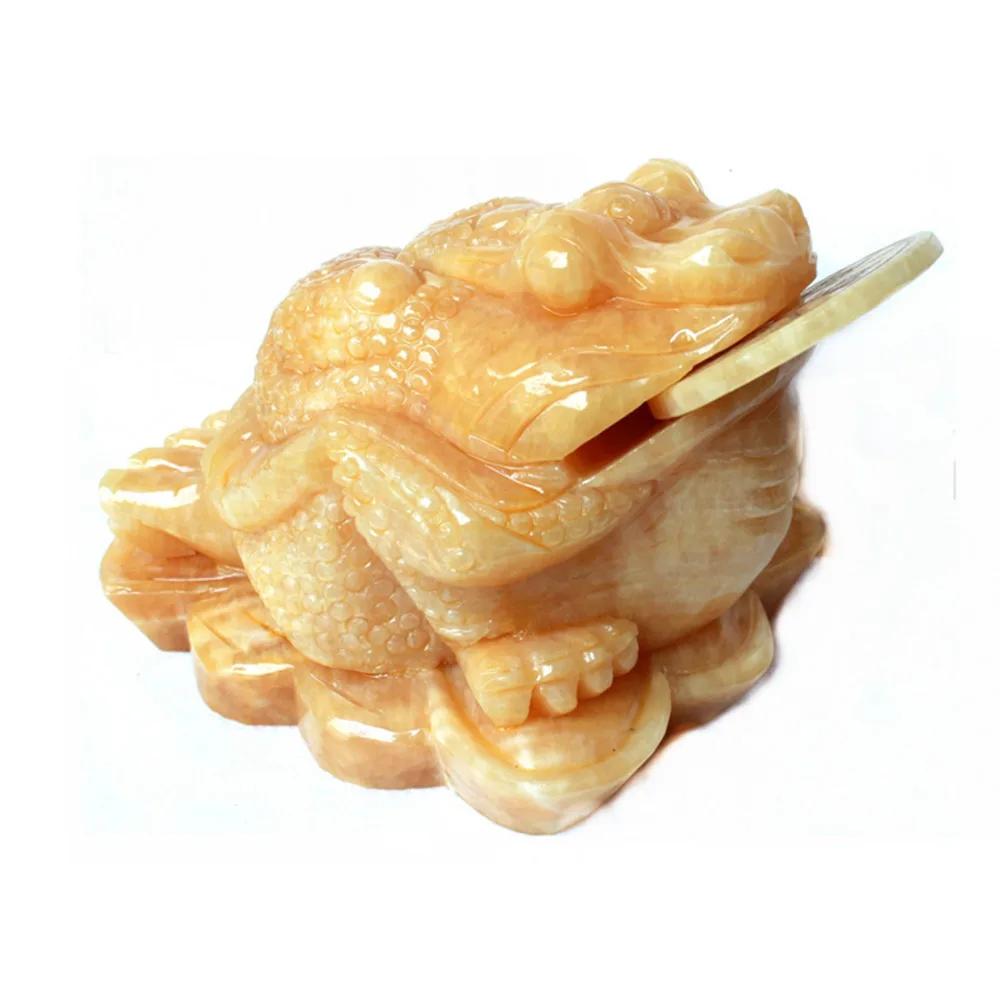 

Sculpture furnishing articles Shui Fortune Coin Jade Money Toad/ Frog /Chan Chu Charm of Prosperity Decoration W3066