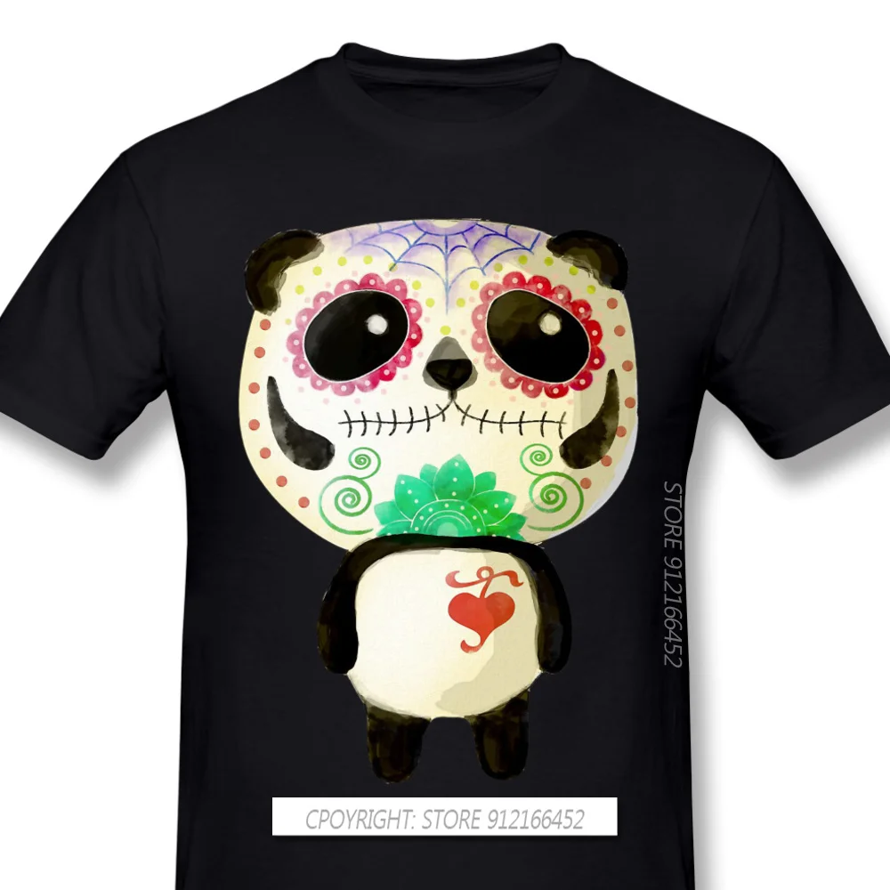 

Top Quality Clothes Mexican Sugar Skull Funny T-Shirts El Dia De Los Muertos Panda Fashion For Men Shirt