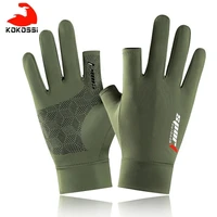 kokossi new fishing gloves men and women two fingers gloves outdoor gloves summer sunscreen non slip gloves sunscreen gloves