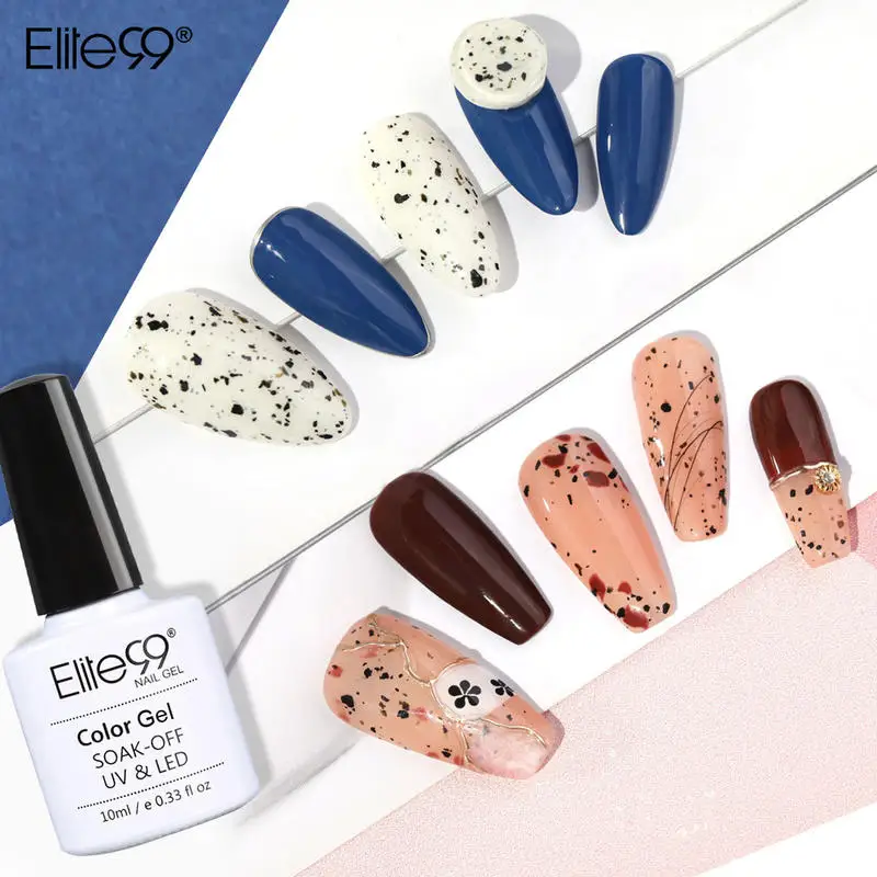 Elite99 яичной скорлупы Блестящий мерцающий блеск УФ гель для ногтей лак Лаки
