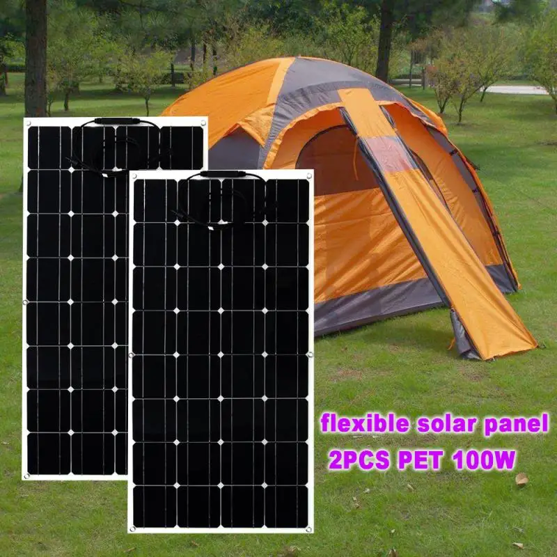 JingyangSolar 200w полностью солнечной системы 2 шт. Гибкая солнечная батарея по