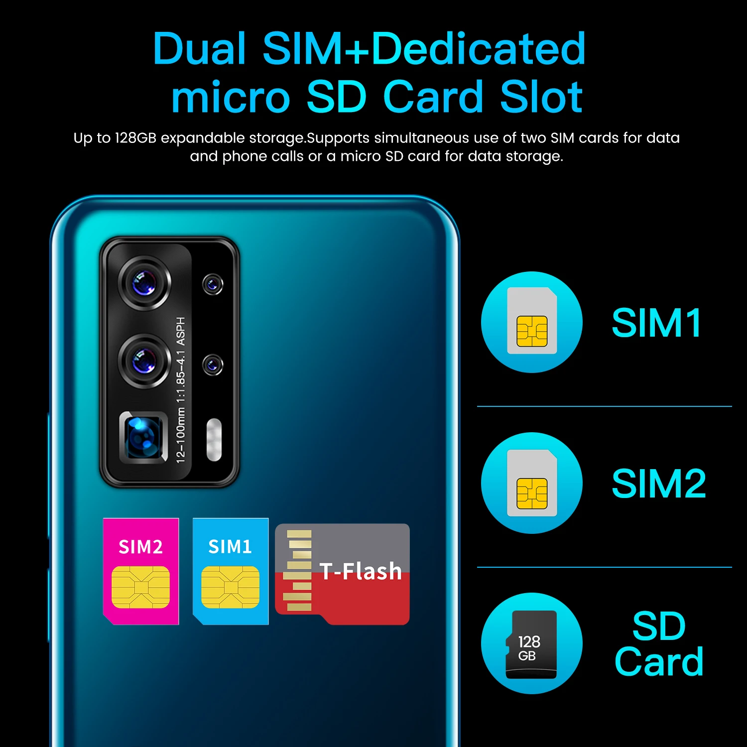 galxy p40 pro 5 5 inch smartphone 8g256gb 4800mah face id android 10 0 cellphone 2448mp 10 core 5g mobile phone support google free global shipping