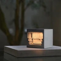 Creative Nordic cement building small night lights bedroom bedside study desk living room decorative night table lamps fixtures