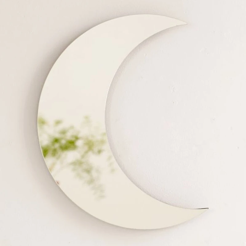 

Acrylic Moon Mirror Interior Scandinavian Natural Decor Bohemian Wall Stickers Kids Nursery Living Room Decoration