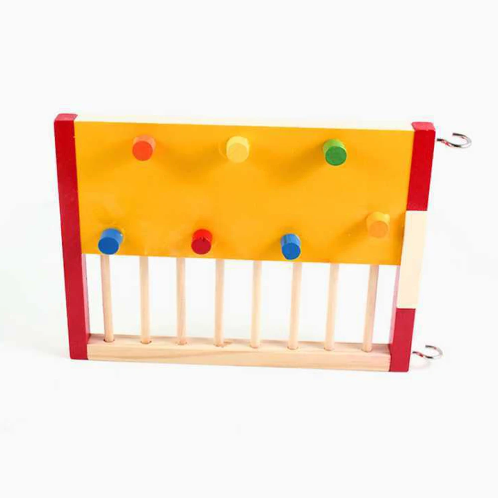 Natural Wooden Hamster Climbing Ladder Colorful Rat Climbling Toy Guinea Pig Squirrel Jumping Small Pet Accessories | Дом и сад