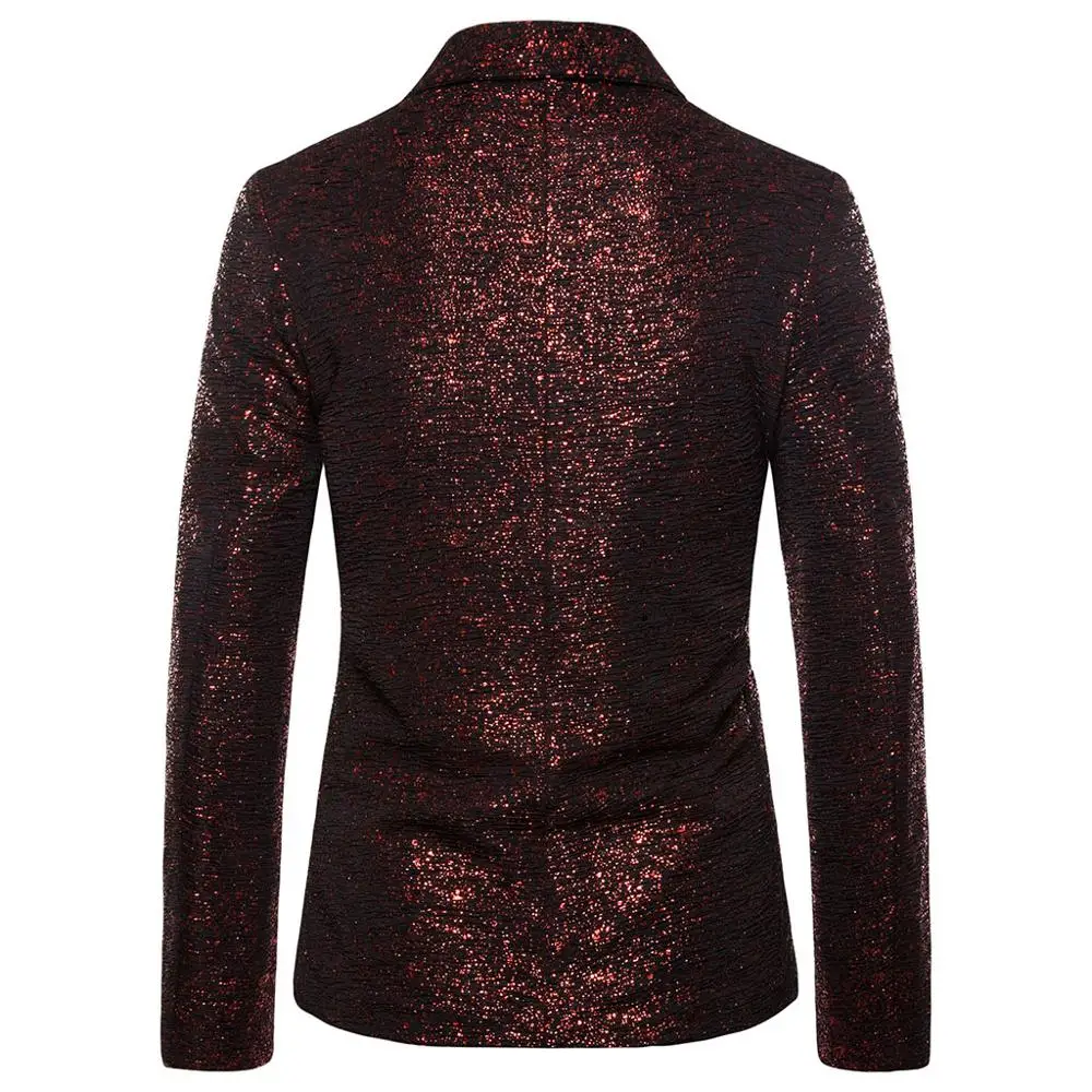 Блейзер Мужской золотистый блестящий блейзер для ночного клуба костюм свадебной