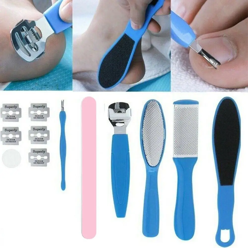 

10pcs/set Pedicure Tools Shaver Foot Feet File Care Dead Accessories Callus Scrubber Pedicure Skin Spa Kit Remove Curette H G6Z5