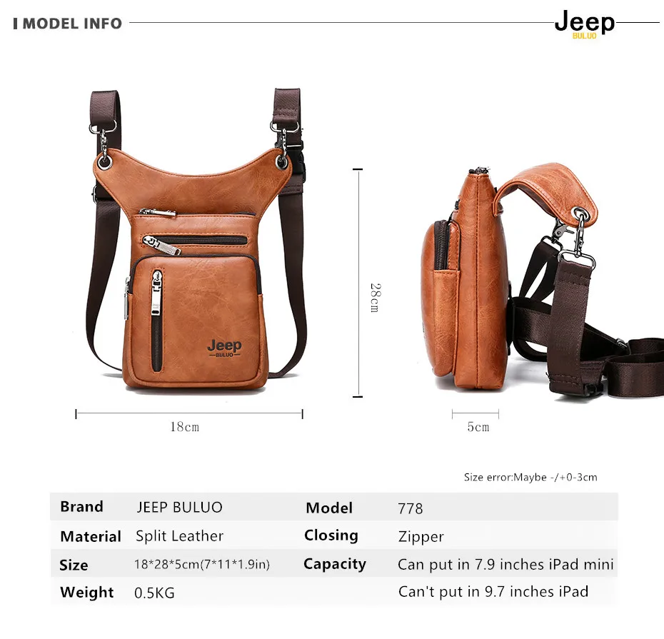 JEEP BULUO, маленькая сумка через плечо, спилок, кожа, модная сумка на талию, многофункциональные мужские сумки, новинка, для молодых мужчин, мини