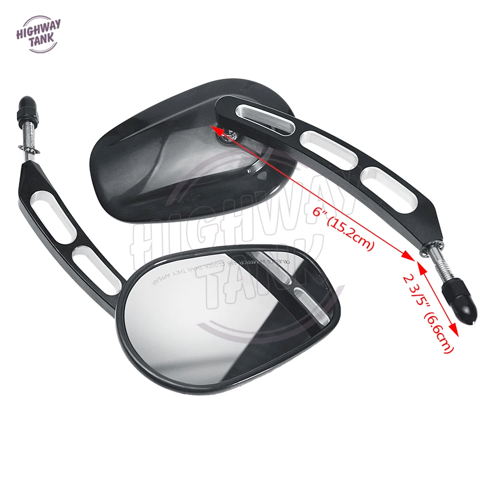 

8mm Thread Black Motorcycle Rear View Side Mirror case for Harley Sportster Softail Touring Dyna XL1200C 883C