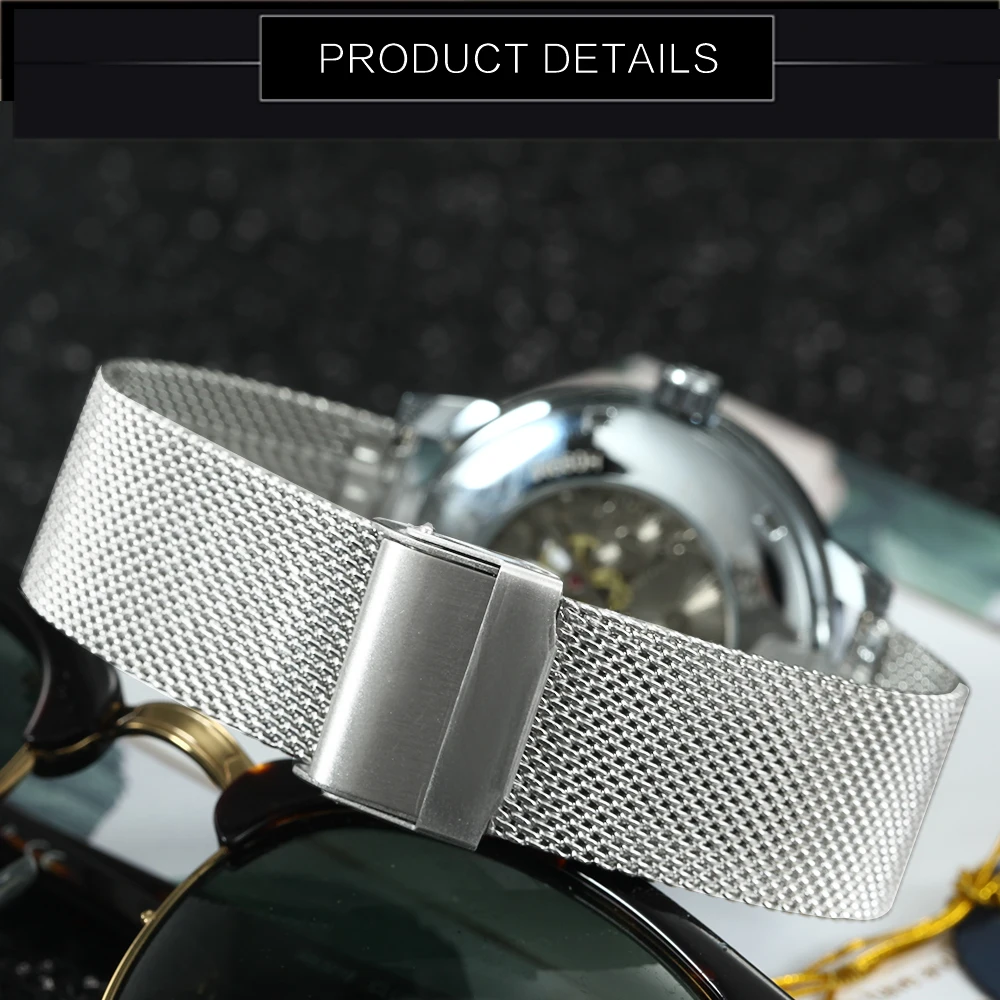 FORSINING Мужские механические часы со скелетом римские цифры Циферблат