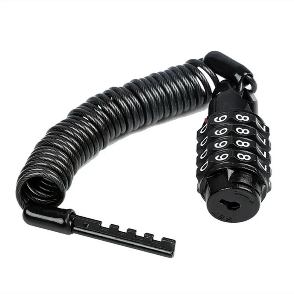 

Motorcycle Helmet Lock With Steel Wire Cable Tough Combination PIN Lock Carabiner Fix For Motorcycle Bicycle Electric Vehicles