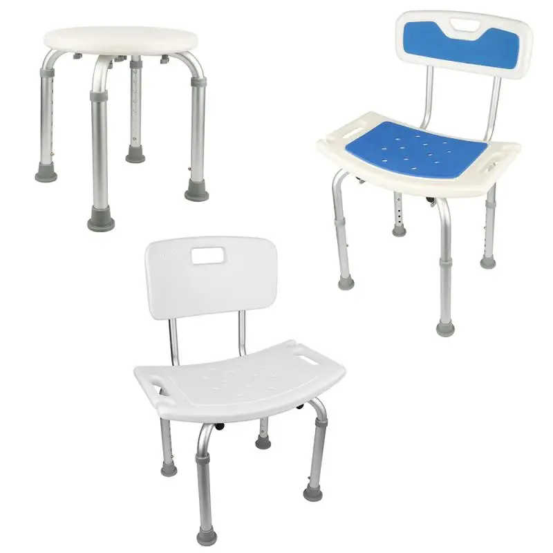 

Bathroom Shower Chair Non-slip Bath Seat Height Adjustable Elderly Safe Toilet Seat Shower Stool Bath Tub Chairs Furniture HWC