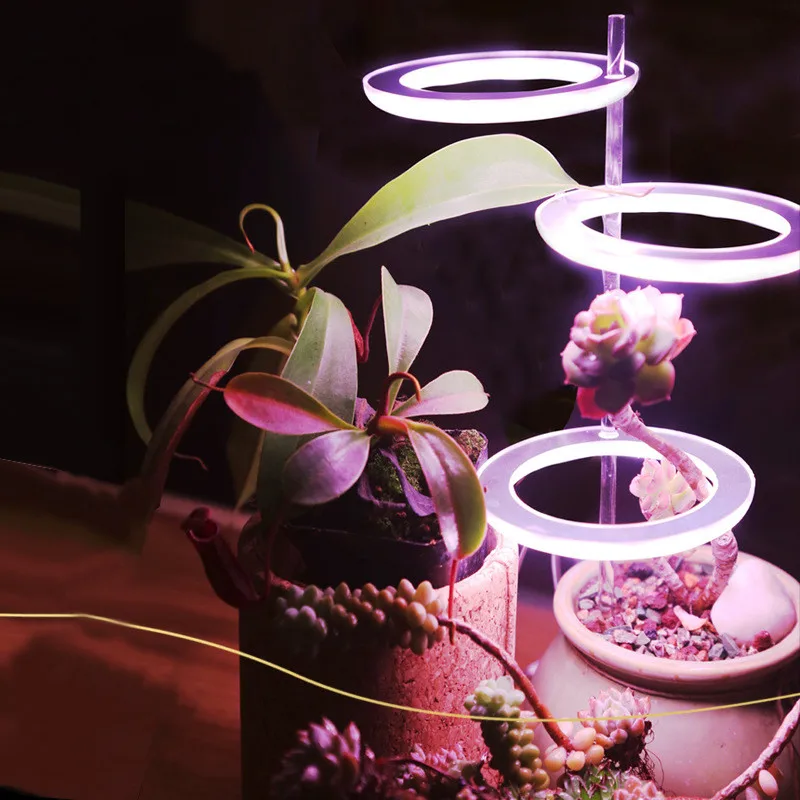 

10LED Plant Grow Light Full Spectrum Phytolamp Fill Light Indoor Succulent Plant Simulated Sunlight Angel Ring Plant Growth Lamp