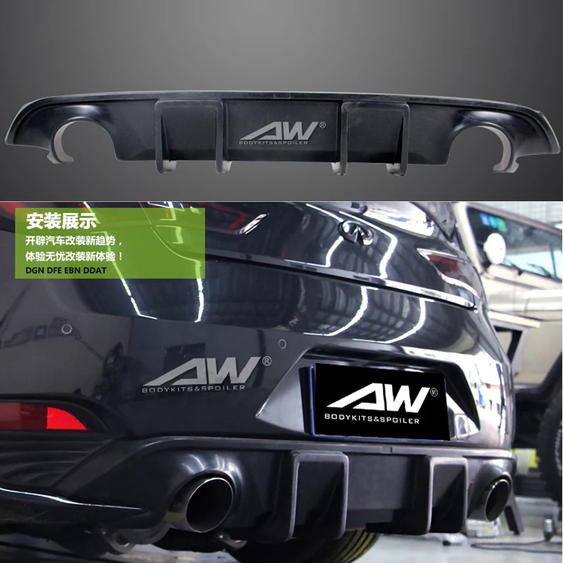 

CAR REAR BUMPER LIP SPOILER Car Rear Lip DIFFUSER COVER FIT FOR Infiniti Q60 2018 - UP