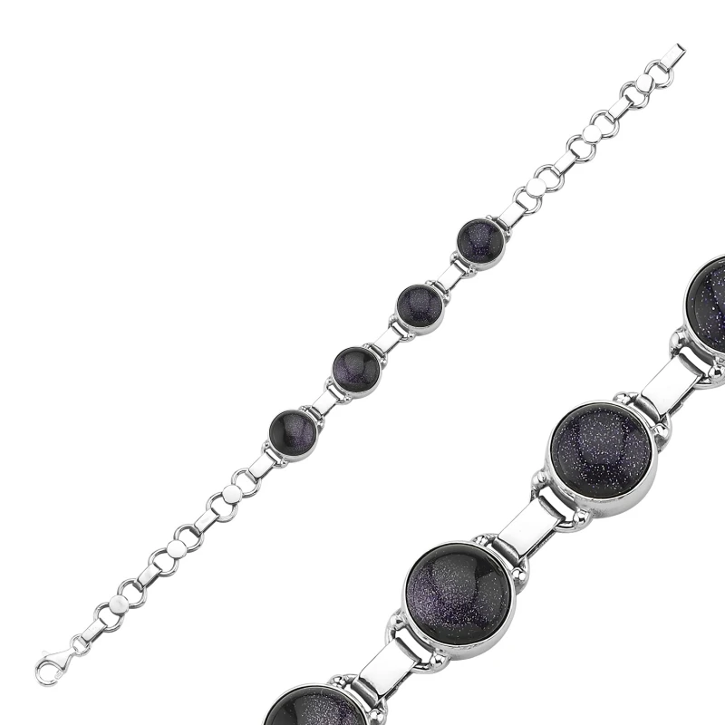 

Silverlina Silver Blue Star Stone Handwork Bracelet