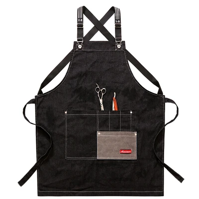 Джинсовый фартук для женщин с логотипом клиента молочного чая кофейни выпечки